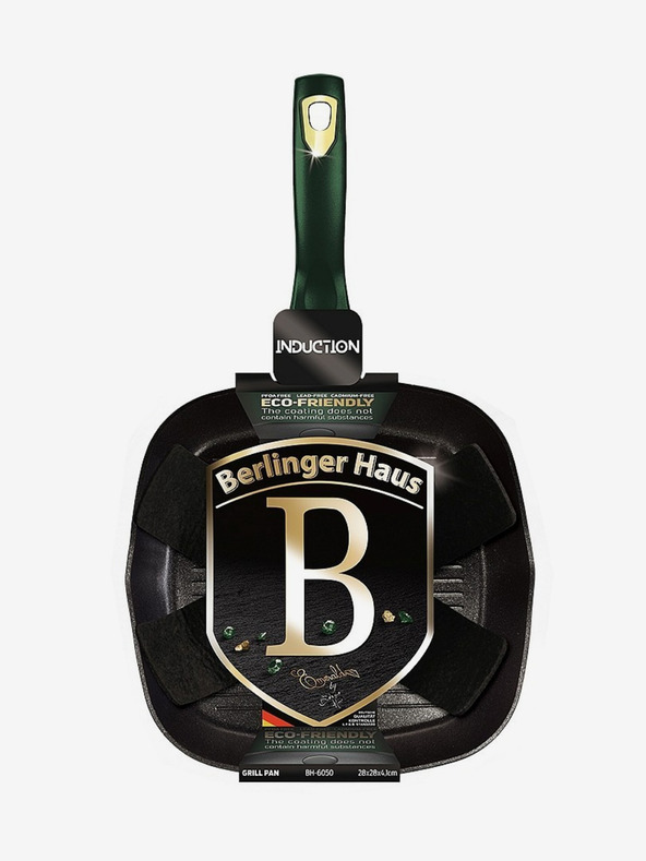 Berlingerhaus Titán felületű grillserpenyő 28 cm Emerald Collection BERLINGERHAUS