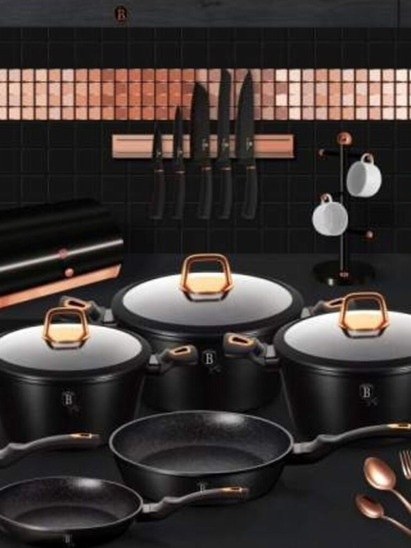 Berlingerhaus Serpenyő márványozott felülettel 20 cm Fekete Rózsa kollekció BERLINGERHAUS