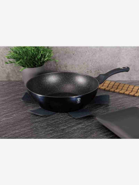 Berlingerhaus Wok serpenyő márvány felülettel 30 cm BERLINGERHAUS Metallic Line Aquamarine Edition
