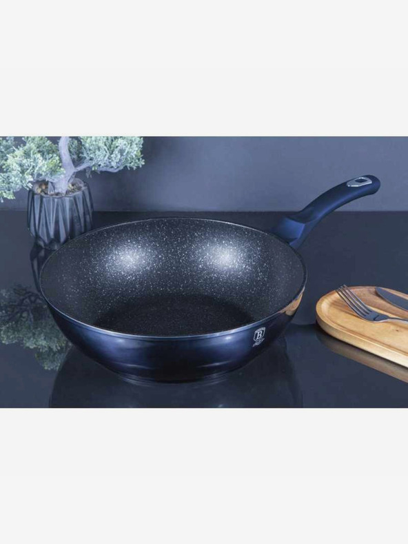 Berlingerhaus Wok serpenyő márvány felülettel 30 cm BERLINGERHAUS Metallic Line Aquamarine Edition