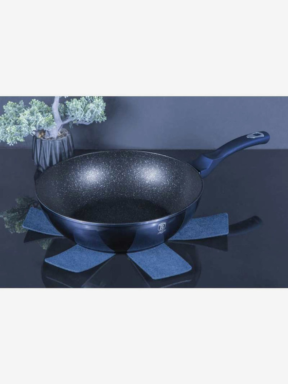 Berlingerhaus Wok serpenyő márvány felülettel 30 cm BERLINGERHAUS Metallic Line Aquamarine Edition