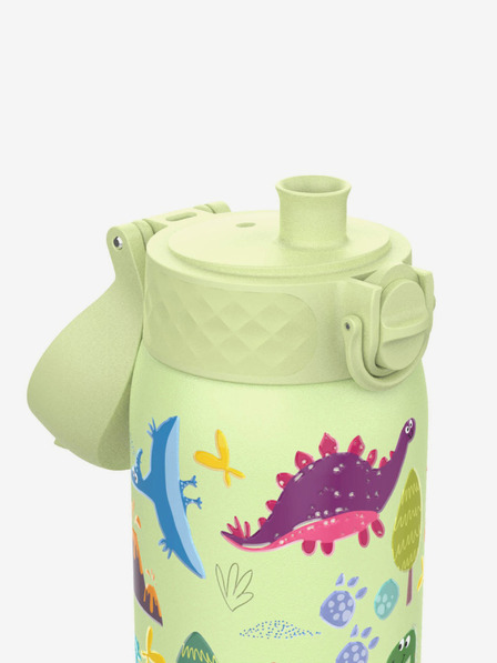 ION8 Világoszöld mintás rozsdamentes Ion8 Leak Proof Dinoszauruszok palack (400 ml)