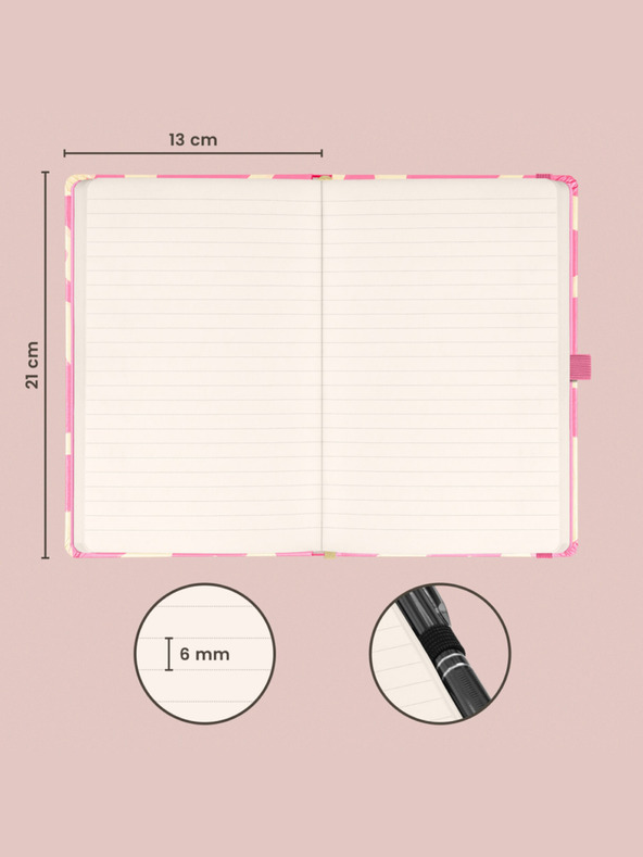 NOTIQUE NOTIQUE Notes Rózsaszín, bélelt, 13 x 21 cm