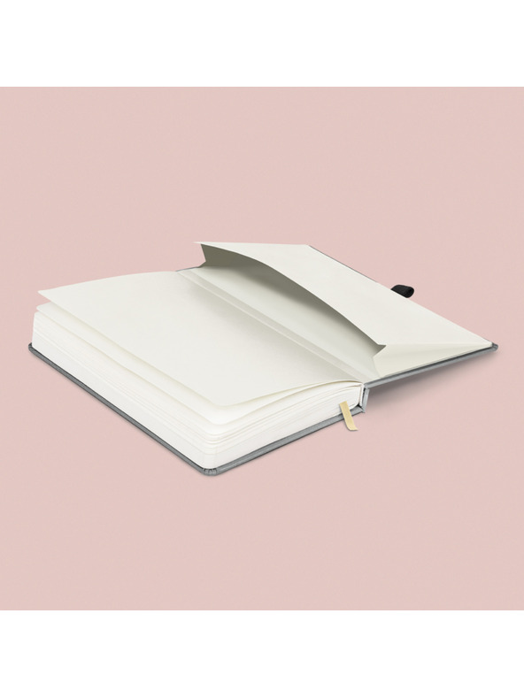 NOTIQUE NOTIQUE Notes Balacron, ezüst, bélelt, 15 x 21 cm