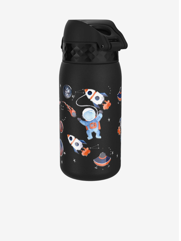ION8 Fekete mintás rozsdamentes Ion8 Leak Proof Space palack (400 ml)