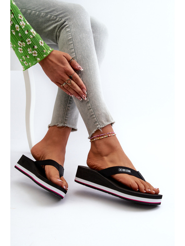 BIG STAR SHOES Női ék szandál Big Star Black Méret: