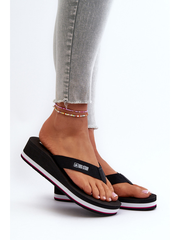 BIG STAR SHOES Női ék szandál Big Star Black Méret: