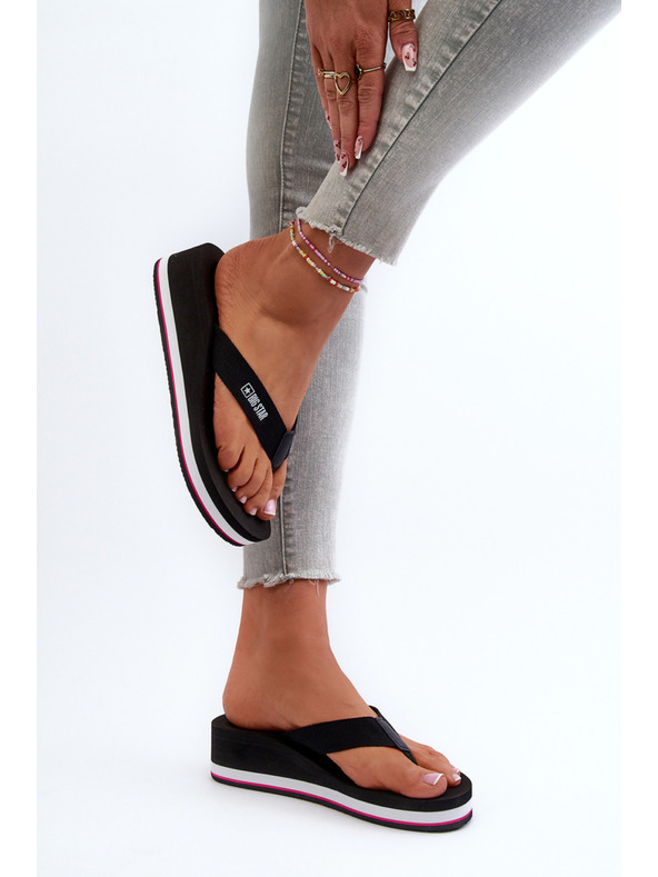 BIG STAR SHOES Női ék szandál Big Star Black Méret: