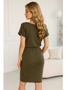 numoco 196-3 Rövid ujjú sport ruha zsebbel - KHAKI