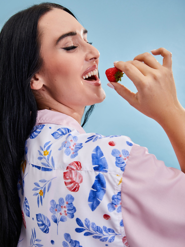 ZOOT.collab Rózsaszín női ing virágos hátlappal a BESKY by ZOOT kollekcióból