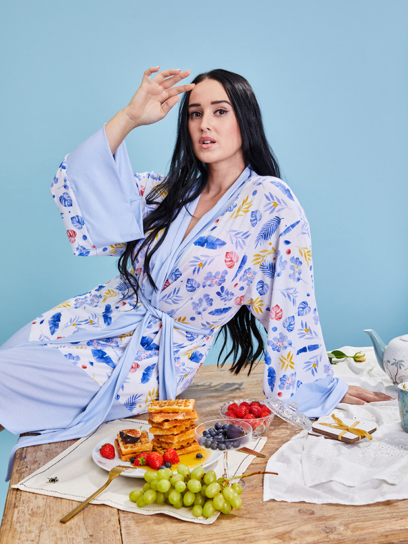 ZOOT.collab Női kék virágos női köntös a BESKY by ZOOT Collection-tól