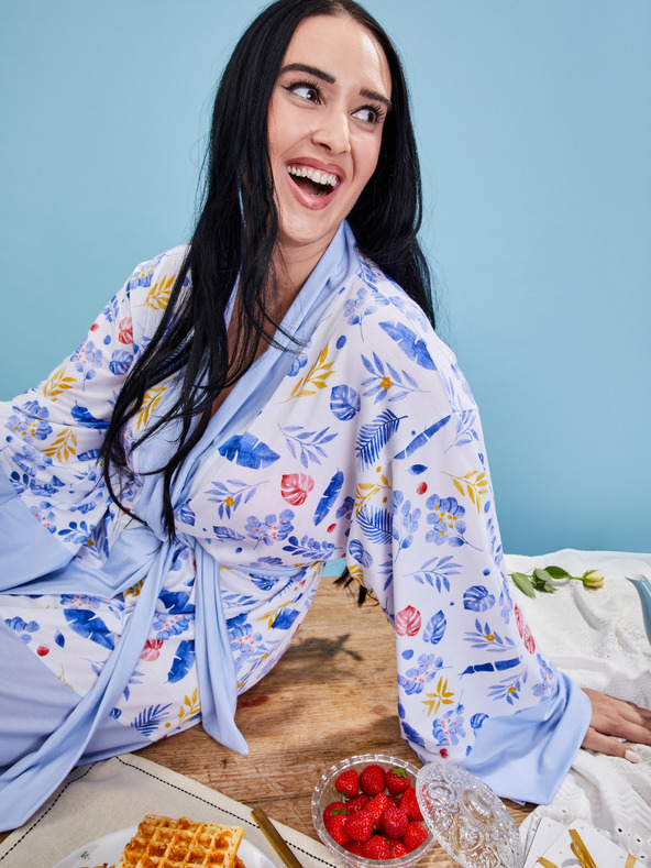 ZOOT.collab Női kék virágos női köntös a BESKY by ZOOT Collection-tól