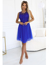 numoco 522-4 CATERINA Női ruha guipure csipkével és finom tüllel - búzavirágkék