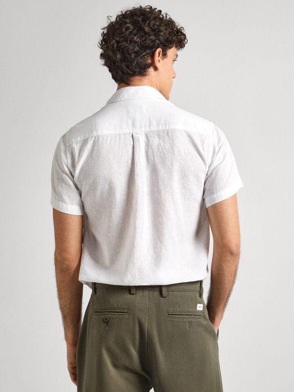 Pepe Jeans Fehér férfi rövid ujjú vászon ing Pepe Jeans Pepe Jeans