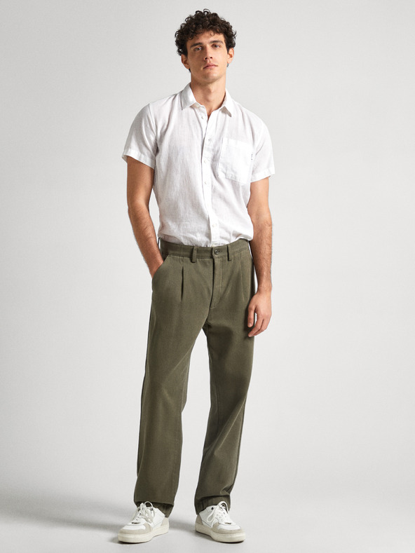 Pepe Jeans Fehér férfi rövid ujjú vászon ing Pepe Jeans Pepe Jeans