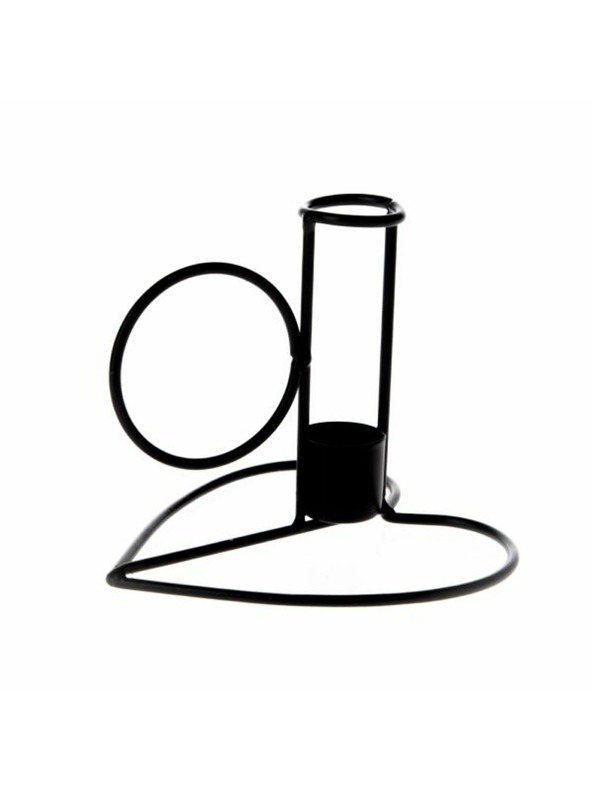 Casa de Engel Fém gyertyatartó - szív, fekete, 0/96