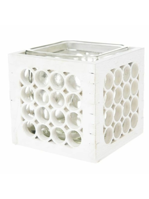 Casa de Engel Fa gyertyatartó üveggel - fehér, 0/40