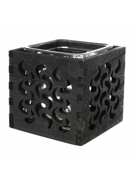 Casa de Engel Fekete fa mécsestartó üveggel, 0/40