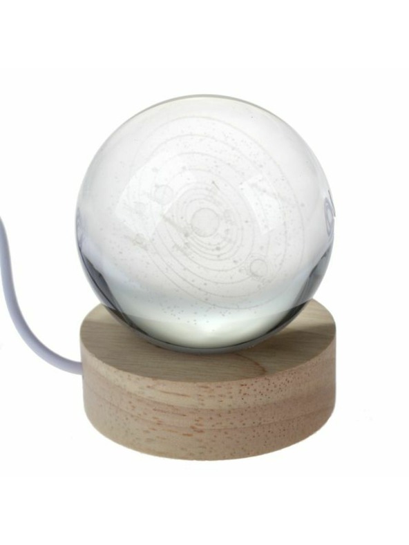 Casa de Engel Fénylő üveggömb fa talapzaton, USB, 0/60