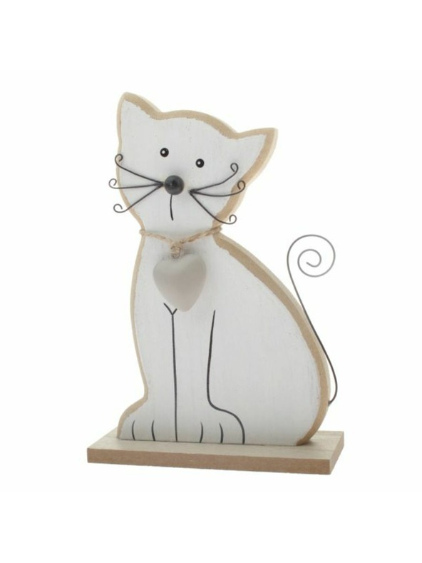 Casa de Engel Fa macska 15cm - fehér, 6/72