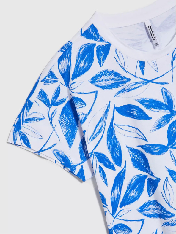 Moodo Kék blúz levélmintával Moodo