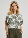 Moodo Zöld blúz trópusi mintával Moodo
