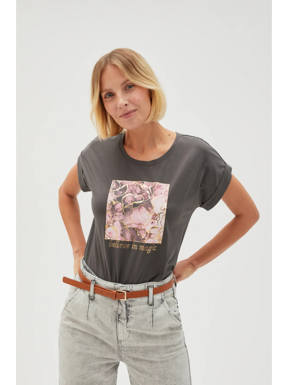 Moodo Női póló L-TS-4630 szürke Moodo Moodo