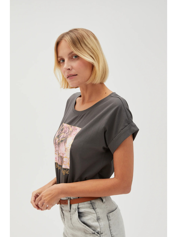 Moodo Női póló L-TS-4630 szürke Moodo Moodo