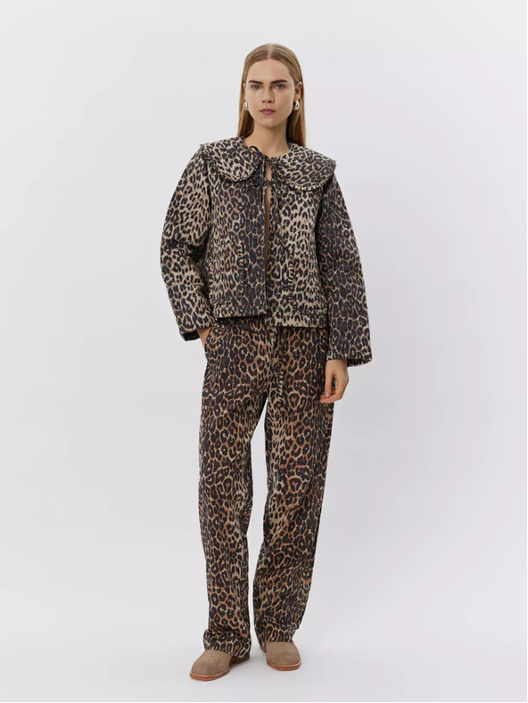 Sofie Schnoor Bézs-barna leopárd mintás női nadrág Sofie Schnoor