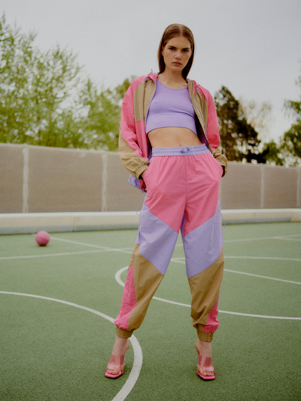 The Jogg Concept The Jogg Concept Lila és rózsaszín női könnyű szarvasbőr nadrág