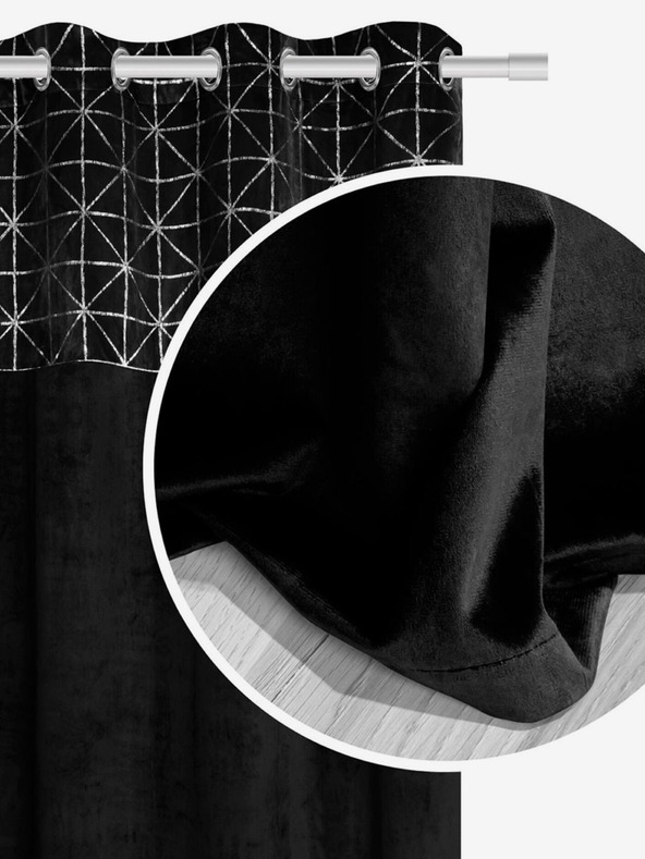Edoti Fényes bársony függöny - fekete EDOTI