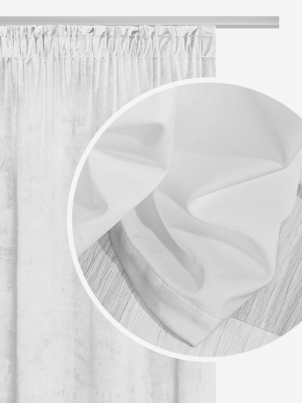 Edoti Soft Velvet Curtain - White EDOTI