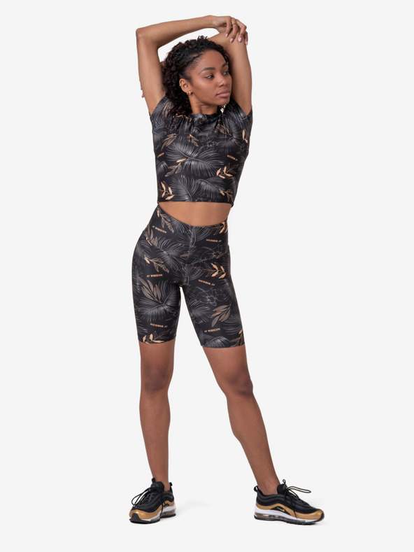 Nebbia Fekete női mintás rövid leggings Nebbia Biker rövidnadrág