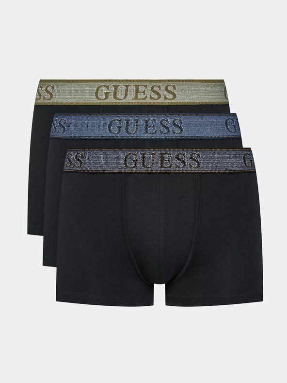 Guess Jeans Fekete férfi boxeralsó szett Guess Jeans Fehérnemű 3-Pack U3BG13 K6YW0 Black Elastic Bog