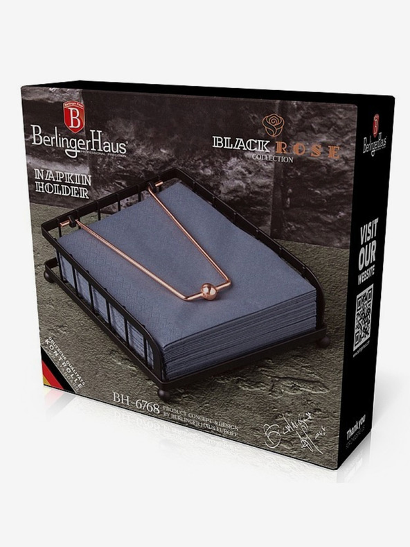 Berlingerhaus Szalvétatartó Fekete rózsa kollekció BERLINGERHAUS