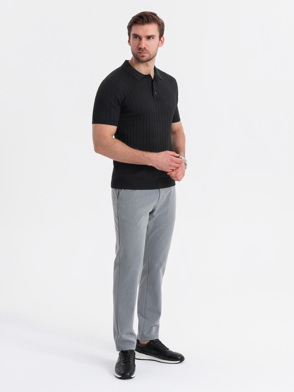 Ombre Clothing Férfi slim fit viszkóz póló függőleges csíkokkal Ombre Clothing