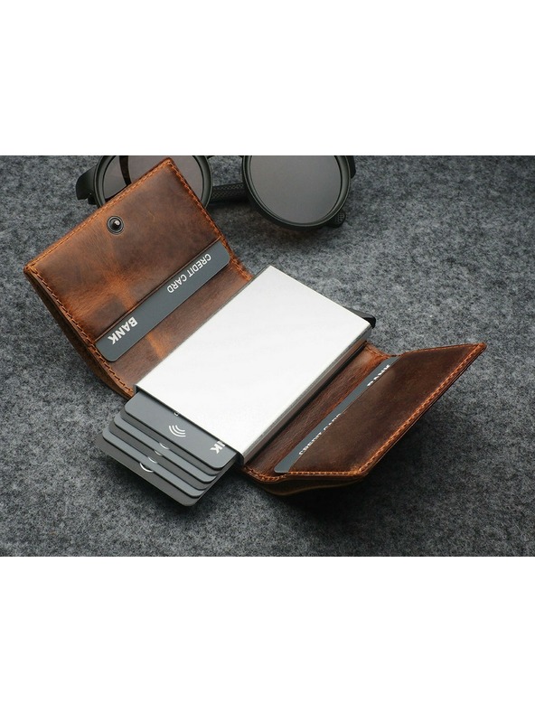 Pularys BOSTO RFID pénztárca - Nyersbőr