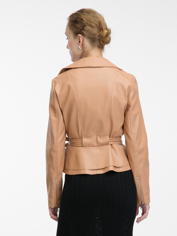 Orsay Világosbarna női bőrkabát ORSAY