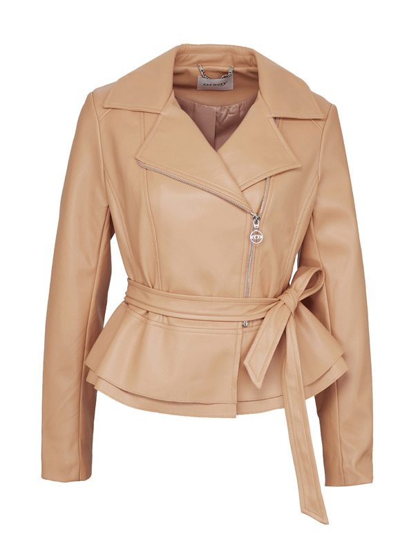 Orsay Világosbarna női bőrkabát ORSAY