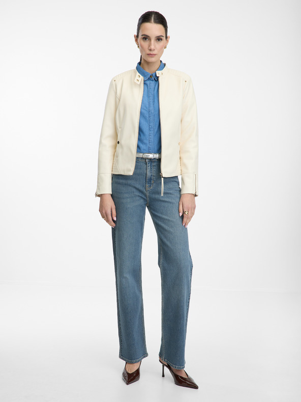 Orsay Krémszínű női kabát gallérral ORSAY