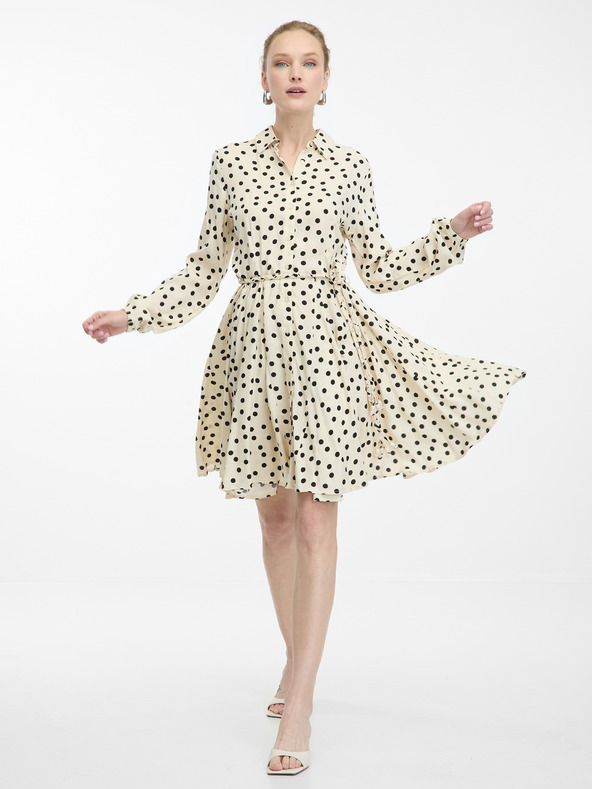 Orsay Krémszínű térdig érő női ingruha ORSAY