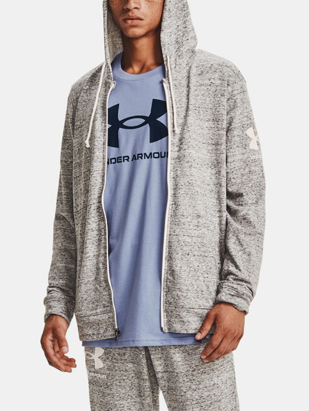 Under Armour Pulóver Under Armour RIVAL TERRY FZ HD - fehér