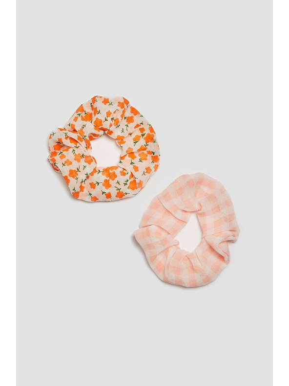 Moodo Moodo narancssárga mintás hajgumi szett, 2 darab
