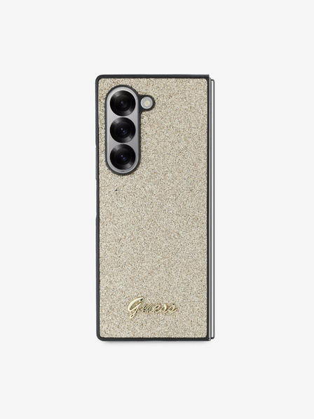 Guess Guess PC/TPU Csillogó Pehely Fém Logós Hátlap Samsung Galaxy Z Fold 6-hoz Arany