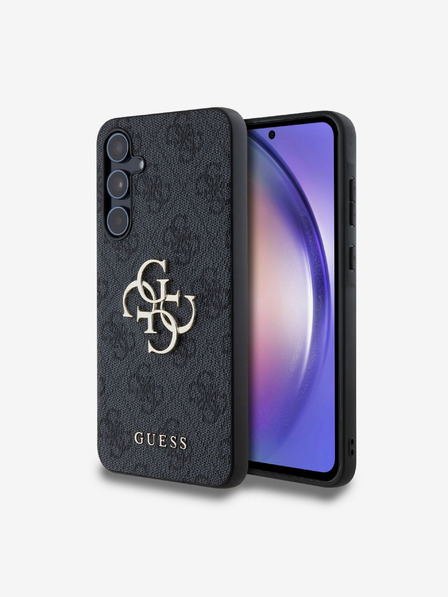 Guess Guess PU 4G Fém Logós Hátlap Samsung Galaxy A55 5G-hez Szürke