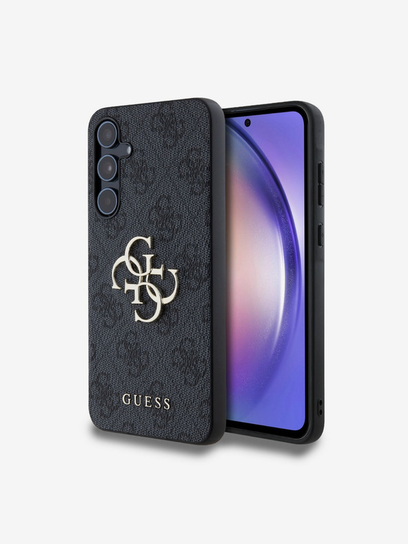 Guess Guess PU 4G Fém Logós Hátlap Samsung Galaxy A55 5G-hez Szürke