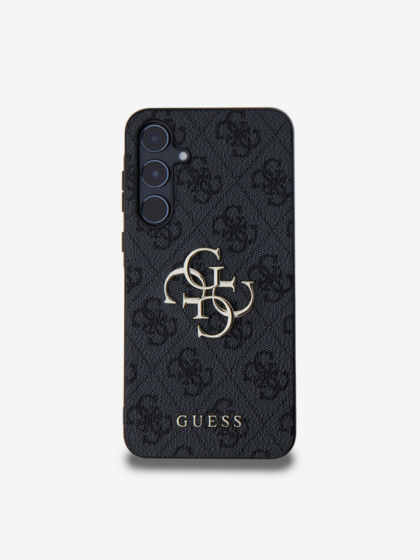 Guess Guess PU 4G Fém Logós Hátlap Samsung Galaxy A55 5G-hez Szürke