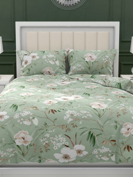 Kvalitex Francia pamut ágynemű DELUX 220x200, 70x90cm MAGNÓLIA zöld