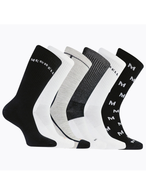 Merrell merrell zokni MEA33694C6B2 BKAST ÚJRAHASZNOSÍTOTT PÁRNÁZOTT CREW (6 csomag) fekete vegyes S/M MERRELL ZOKNI