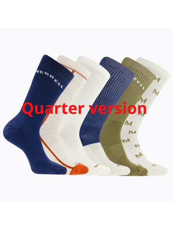 Merrell merrell zokni MEA33695Q6B2 NVAST ÚJRAHASZNOSÍTOTT PÁRNÁZOTT QUARTER (6 csomag) sötétkék vegyes S/M MERRELL ZOKNI